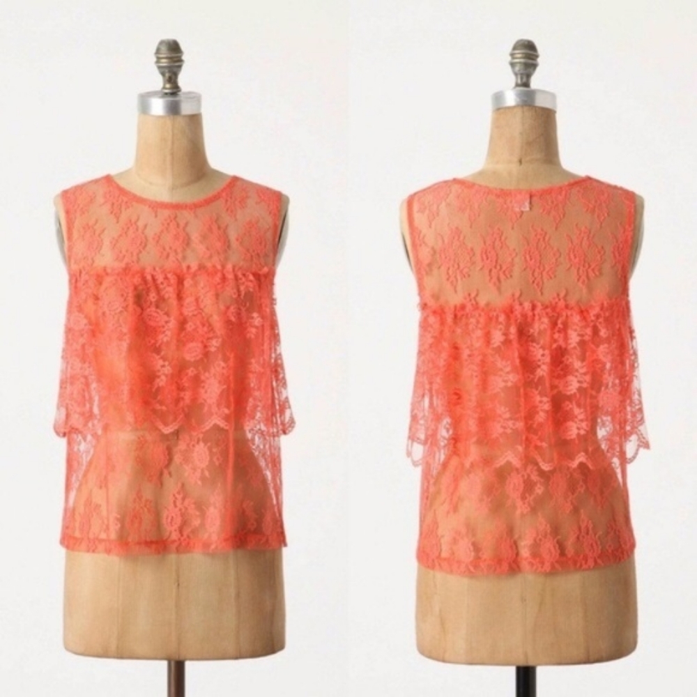 Anthropologie Only Hearts lace top